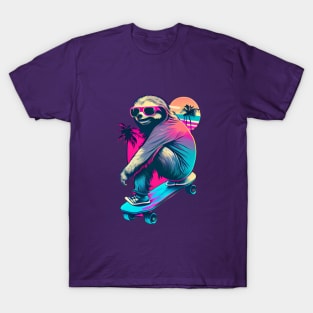 Skateboarding Sloth T-Shirt